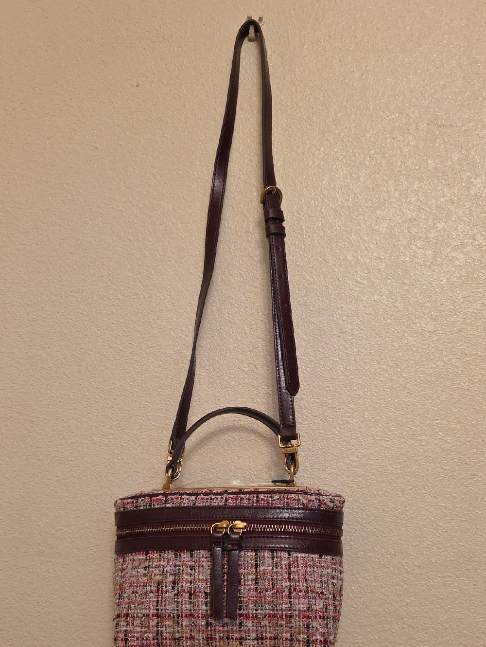 Ted‎ Baker Tweed Satchel Crossbody Bag. NWT.